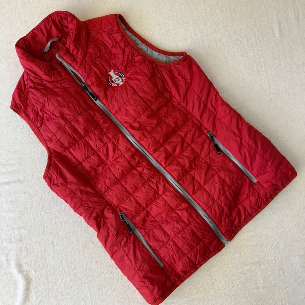 Cutter & Buck Solheim Cup Red Quilted Puffer Vest S Zip Up Golf Outerwear